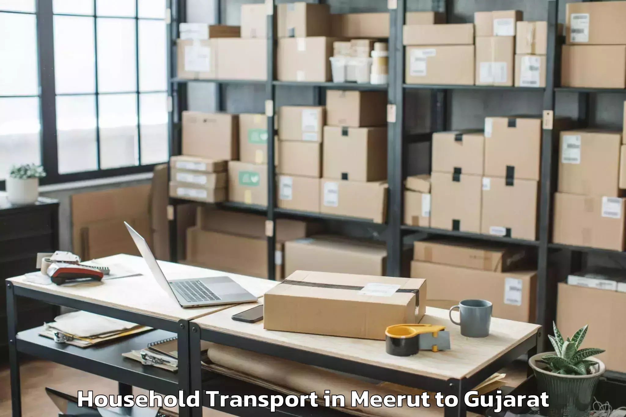 Top Meerut to Vadali Household Transport Available